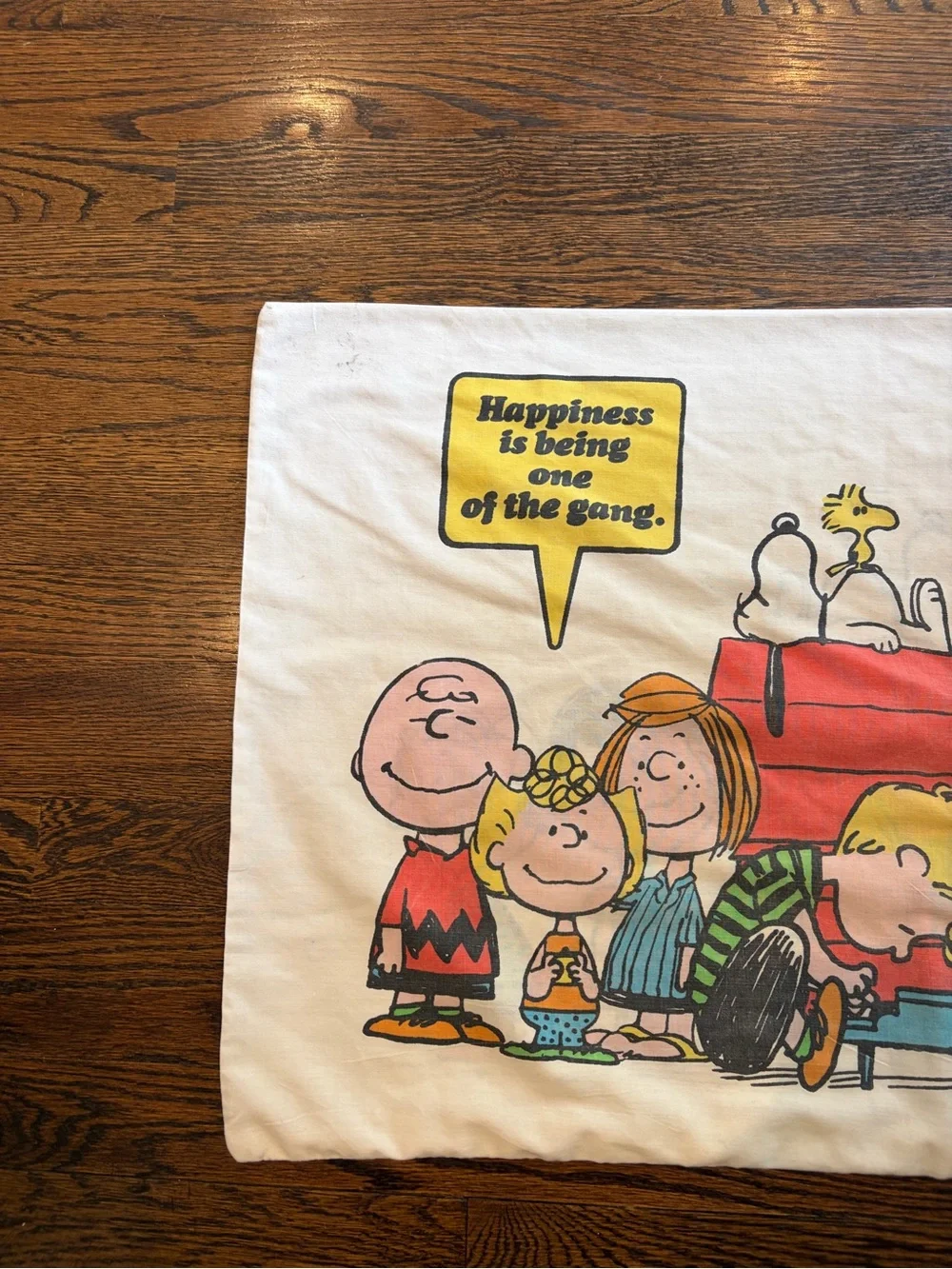 Peanuts White Pillowcase with Multicolor Character Print